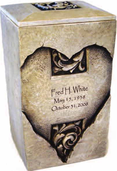 Forever Heart Cultured Stone Urn & Keepsakes 30-R-1002 408 This wonderful design is carefully sculpted by the artist to capture the essence of an