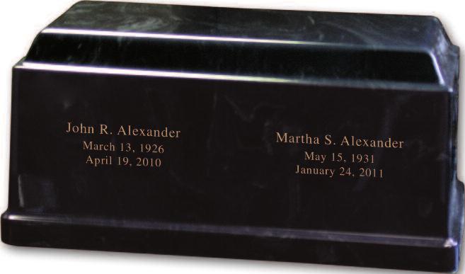 The Crescent Marble Collection STOCK OR CUSTOM ENGRAVING ADDITIONAL *Top, Front, or Back PHOTO ENGRAVING