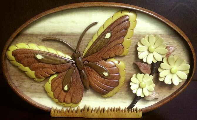 13 D x 3.5 W 30-H-701 Butterfly with Daisy 3.