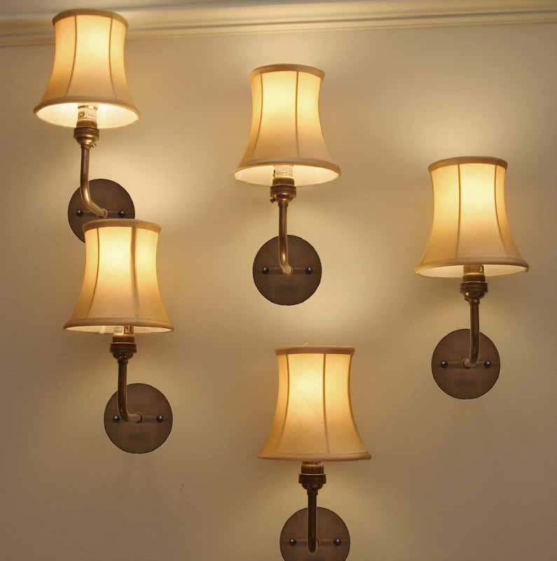 HENLEY Bronze finish with 5 Candle Bowed Empire lampshades in