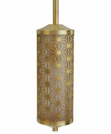DECO PENDANT Contemporary solid brass ceiling light with decorative shade, suspended from a solid brass drop rod and made in Britain using traditional metal-working methods.
