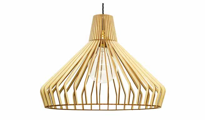 KELL Contemporary wooden pendant shade, handmade from carefully cut, ethically sourced FSC (Forestry Stewardship Council) approved birch veneer.
