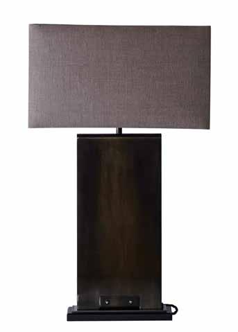 MANHATTAN An architectural solid steel lamp base with strong juxtaposing lines and individually finished bronze patiner by talented metal finishers in London.