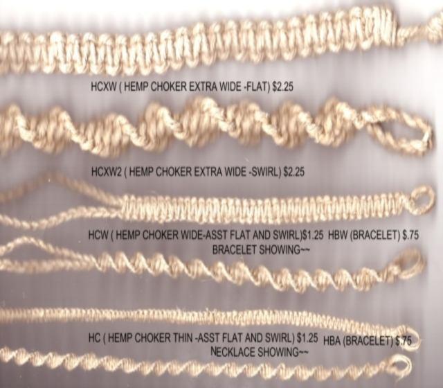 begin with HC (for chokers) HB (for bracelets and anklets) and indicates the