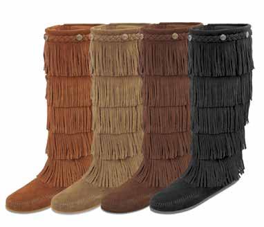 1681T Grey 1682 1688 Dusty 1689 5-LAYER FRINGE BOOT Soft, supple suede with metal conchos