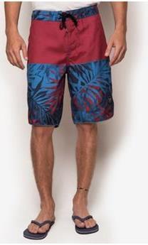 Board Shorts with Hawaiian inspired print - Regular fit - Drawcord waistband with Velcro fastening - Side pockets