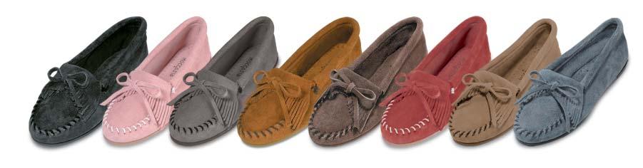 WOMEN'S MOCCASINS STUDDED MOC Soft, supple suede, fully padded in. Lightweight Sporty. (Half sizes included, 500 502 503 Dusty KILTY MOC WITH PEACE SIGN Soft, supple suede, fully padded in.