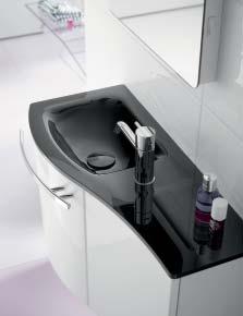 Black fronts, a wash basin made from white mineral cast Sinea s variety can be