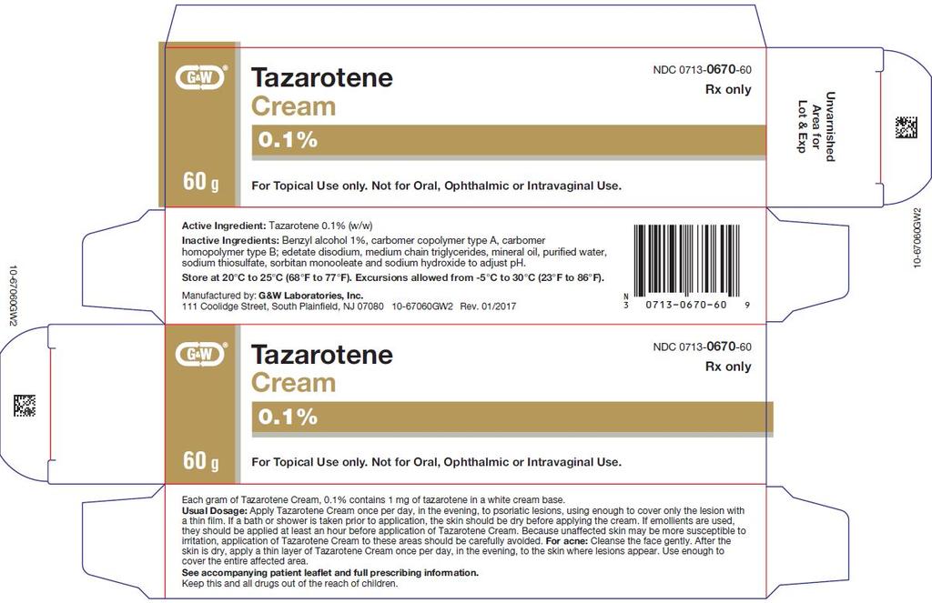 TAZAROTENE tazarotene cream Product Information Product T ype HUMAN PRESCRIPTION DRUG Item Code (Source ) NDC:73-67 Route of Administration TOPICAL Active Ingredient/Active Moiety Ingredient Name