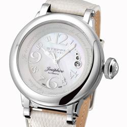 WATCH COLLECTION 08 JOSEPHINE serie JO/W/114R (automatic) Price: 2350,- DIAL: colosseum design, white border, original mother-of-pearl dial, silver numbers BEZEL: exchangeable steel bezel HANDS: