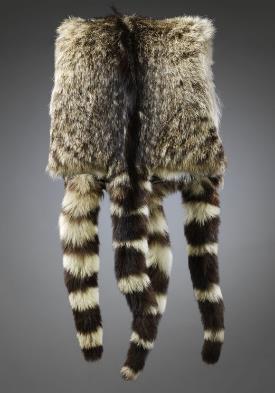 The ermine fur was imported from North America or Russia. The silk was most likely woven in Lyon in the 1760s.