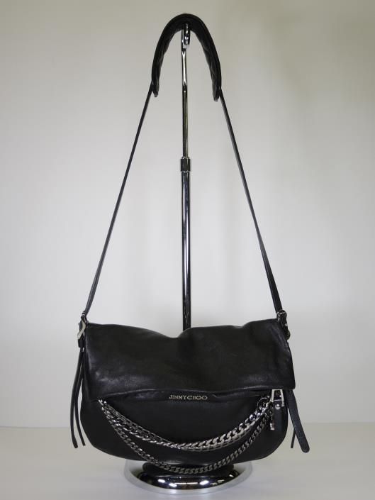 JIMMY CHOO Black Leather Biker Small Crossbody Bag Retailed for $1495, sold in one day for $499.