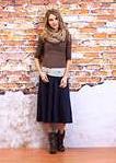 cotton100% Y Y 7,800 Drape design knit beige rose KS-5008 Butterfly print Skirt