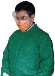 DISPOSABLE GOWNS DISPOSABLE SURGICAL GOWNS - green Disposable non-woven gowns, suitable when comfort and light protection are required.