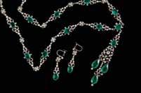 18ct 16stone Emerald and Diamond Bracelet claw set rectangular deep green emerald