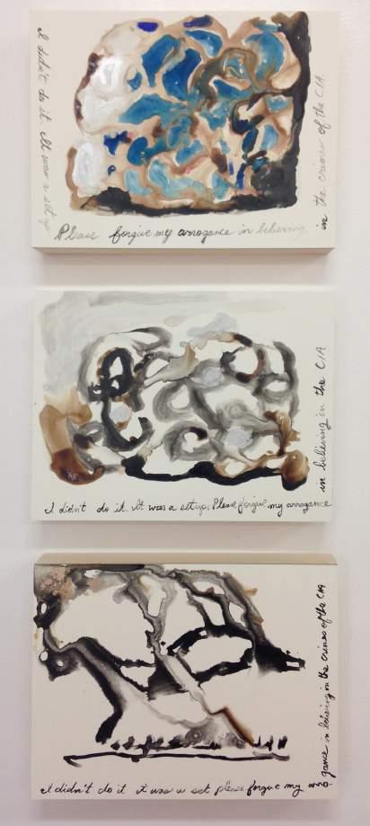 Oswald Triptych Acrylic/Ink on Clayboard, 11 x 14 in each.