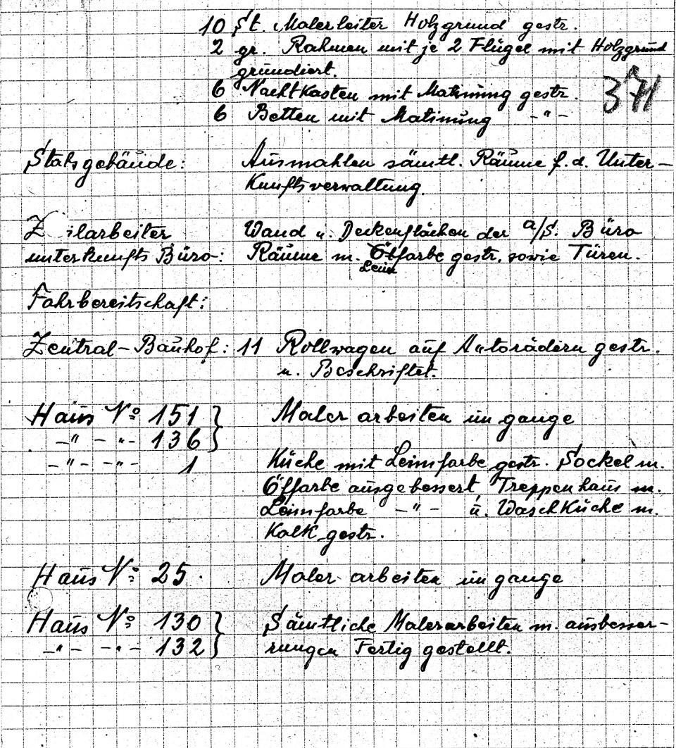 1942 ; Work done in the period 26 March to 25 April 1942