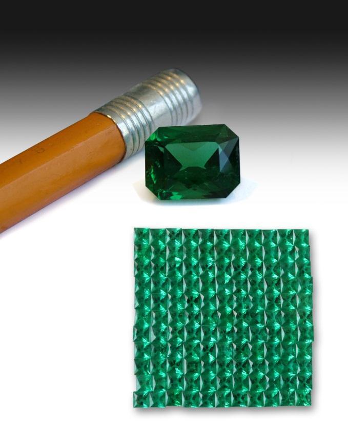 Hargem Ltd. Hall 3D B06 Quality cut emeralds in round and princess shapes from 1.0-6.0 mm. Precise proportions using Sarin Technologies robotics.