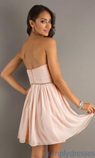 elegance come together for a great look in this short strapless dress.