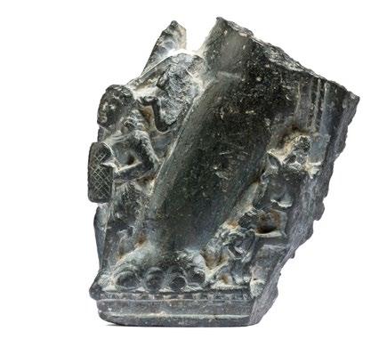 6 GREY CHLORITE FRAGMENT OF A PORTABLE SHRINE IN THE FORM OF AN ELEPHANT Ancient Gandhara ca. third/fourth century Height: 7.3 x 6.