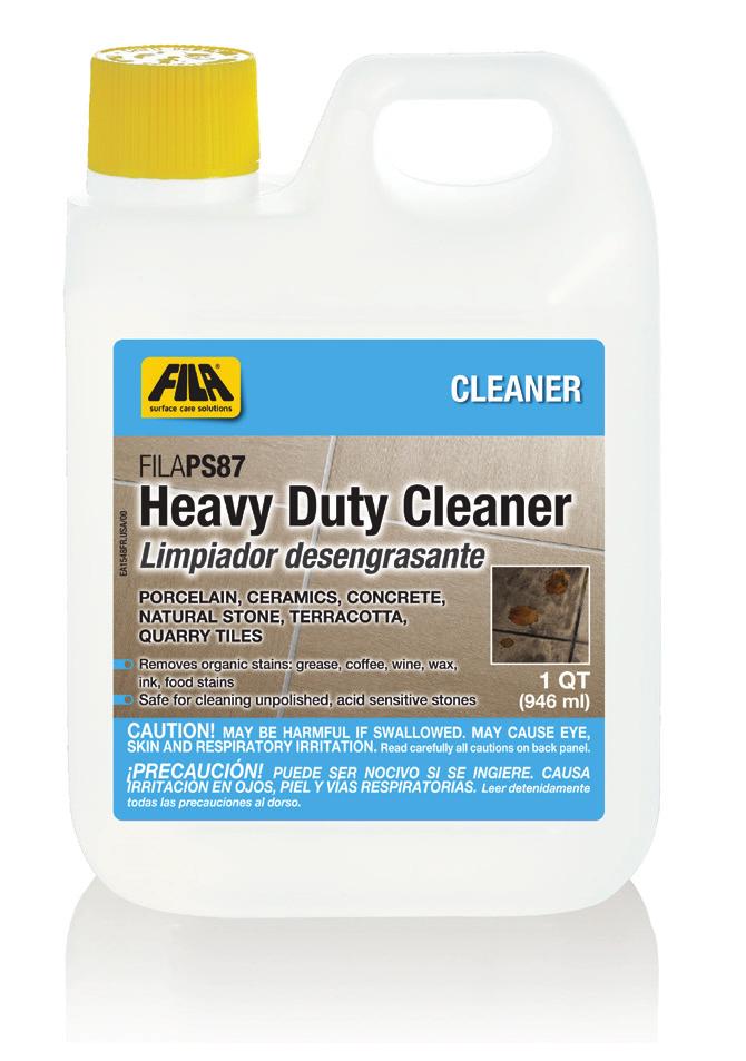 For cleaning porcelain tile: dilute 1:10-1:20 or 1:5 for more intense dirt. Scrub vigorously with a white pad and rinse thoroughly.