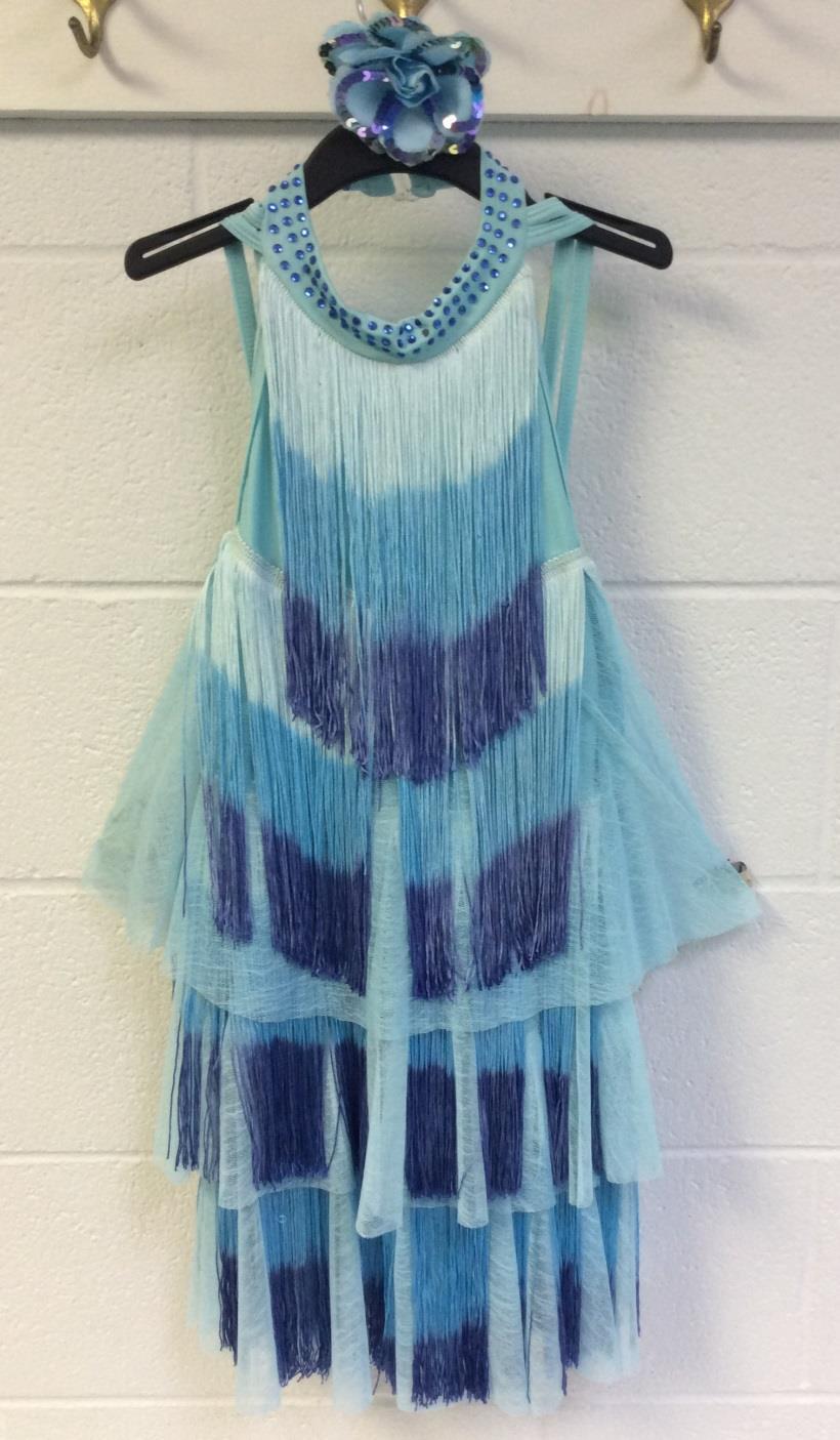 Jazz Go-Go Dress - Blue fringe dress - Blue