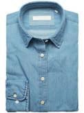 no: 1562* Tailored fit shirt in printed real indigo denim twill
