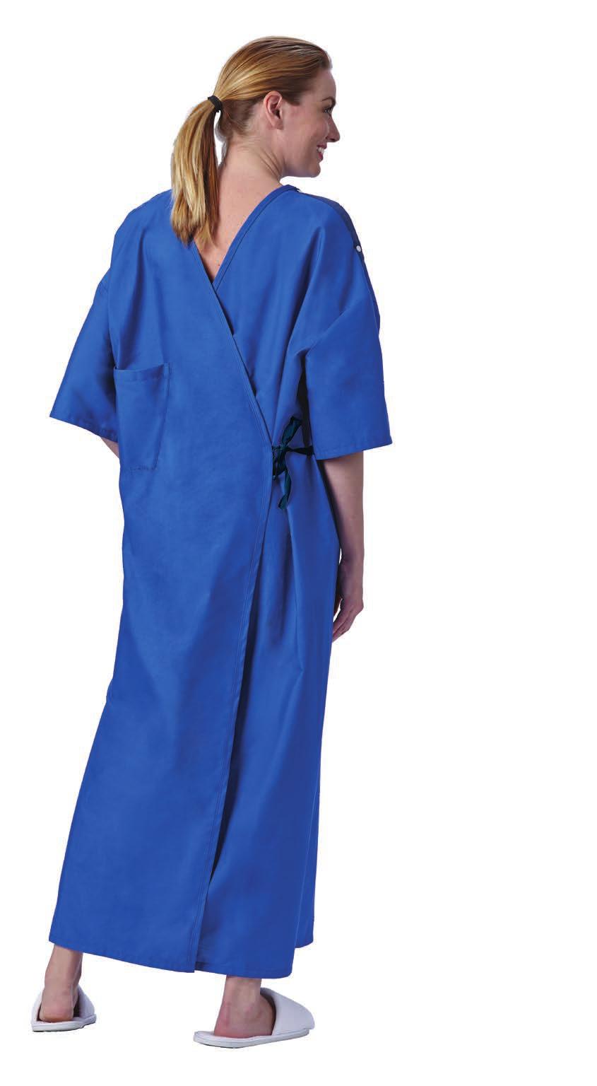 Unisex Examination Apparel Blueberry 630* Blueberry 752* 3 Armhole Wrap-a-Gown Longer 51 length No ties,