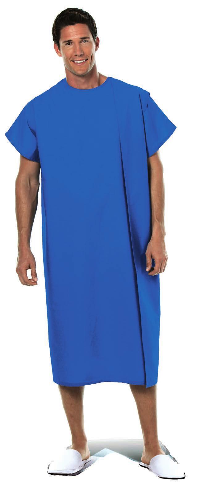 ICU Exam Gown Tie closure gowns may be worn with opening in front or back Extra large telemeter pocket on