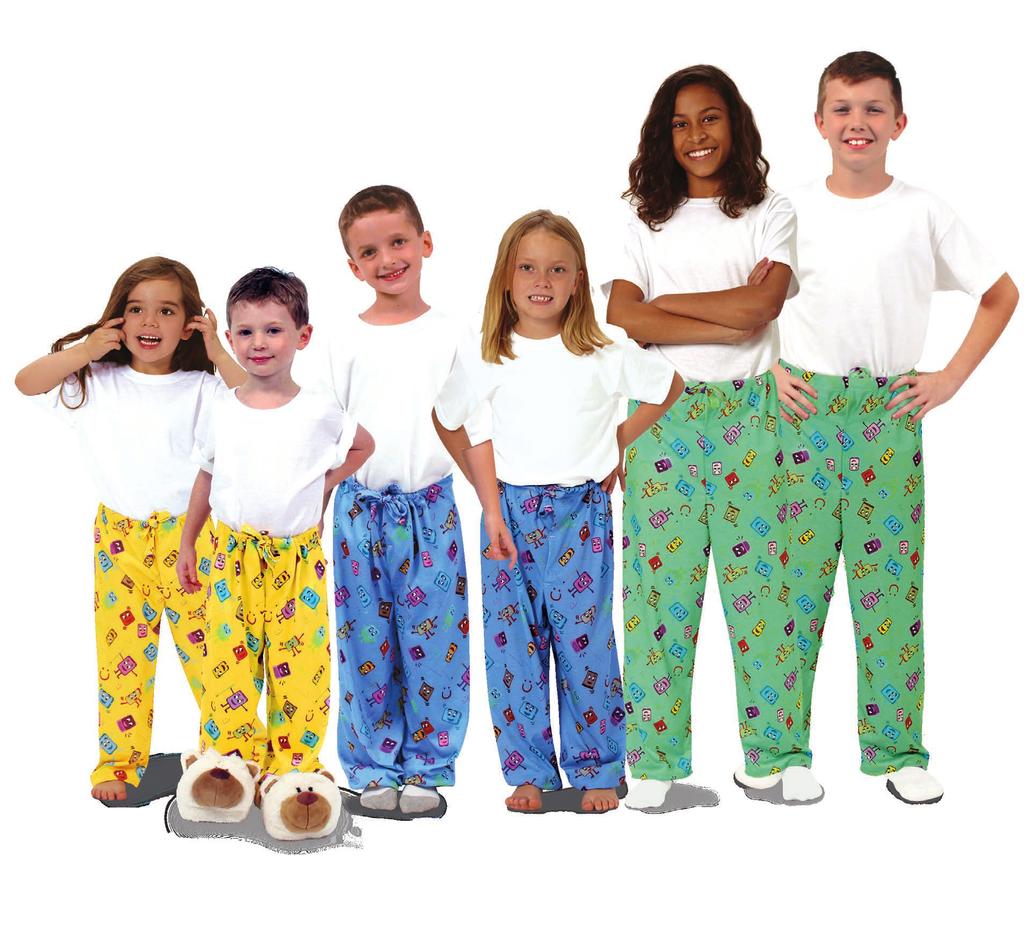 Children s Sleepwear See Page 44 for Complete Style Guide Mobies 100% Polyester Knit Flame-Out PJ Pants Color Pants Size Yellow 5577
