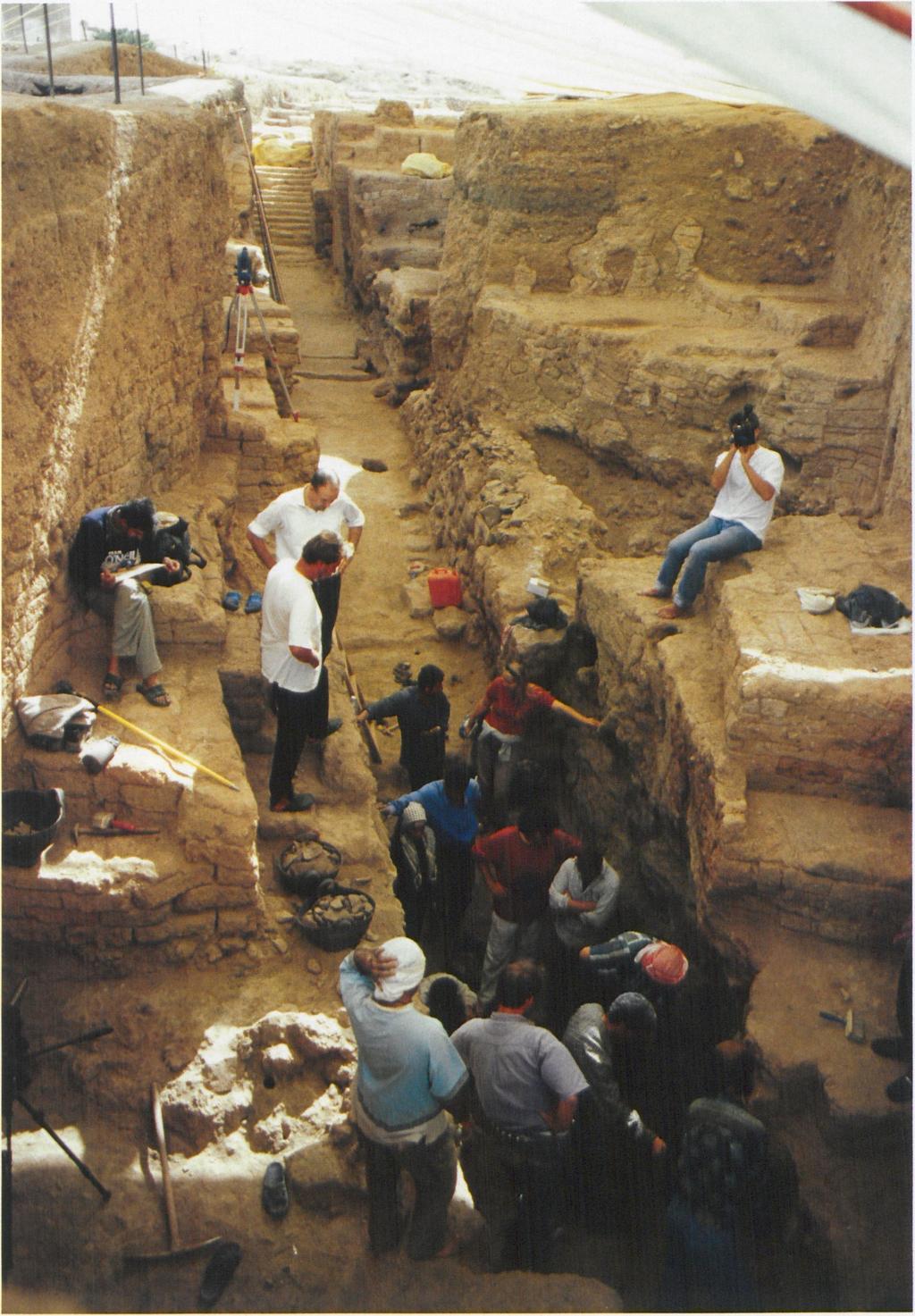 Excavation of the corridor leading to the Royal Tomb, October 2002.