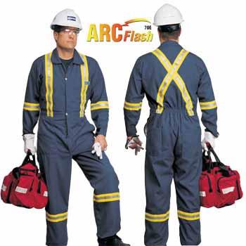 FLASH blue coveralls * Flame resistant and arc flash protective apparel.