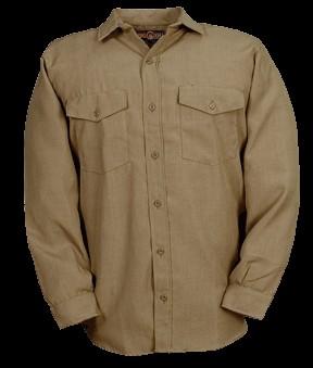 TX290N4 4.5 NOMEX IIIA DELUXE WORK SHIRT 93% Nomex/5% Kevlar/2% P-140 Carbon. Banded collar with pelon and stays. Placket front with button closure.