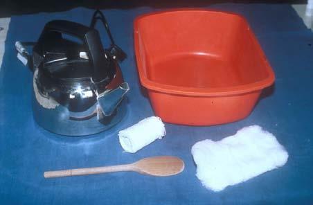2. Hot Spoon Bathing (2) You will need Kettle to boil water Large bowl Wooden