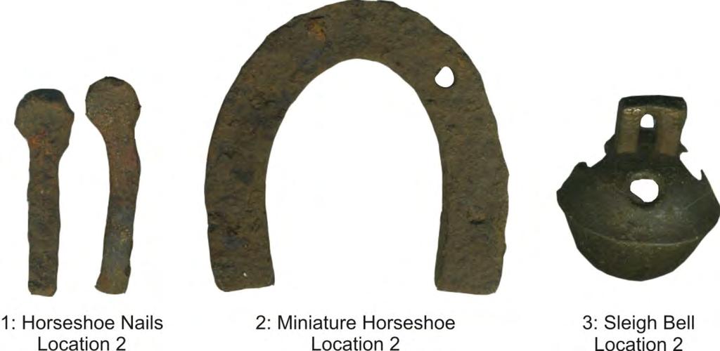 Plate 28: Horse Tack Recovered from Location 2 (BhFw-21), actual size 4.2.2 Settlement Pattern Following the block excavation at Location 2 (BhFw-21) an area of topsoil 50 metres by 40 metres in area was mechanically removed and shovel shined by hand.