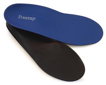 SHOE ORTHOTICS Powerstep Offer extra firm arch support, a stabilising heel cradle and a double-layered cushion insole incorporating an antibacterial fabric top cover. Specify shoe size when ordering.