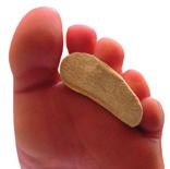 25 Microcellular shaped rubber metatarsal pad covered in chamois leather with elastic forefoot band.
