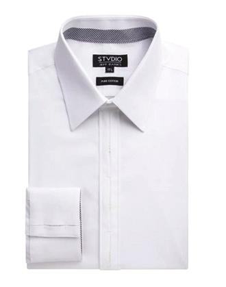 shirts and ties. (a) (b) (c) (d) (e) (f ) (g) (h) (i) (j) (a) (b) (c) (d) (e) (f ) STVDIO SHIRT (a) Sateen Stripe 55.00 Colour: White / Product ID: CTC039731 (b) Leaf Jacquard 55.