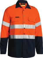11 BS8098T tencate tecasafe plus 580 taped two tone hi vis lightweight fr vented shirt Sto-nor 9801 FR Reflective taped hoop pattern around body Two piece structured collar Two way radio loop or gas