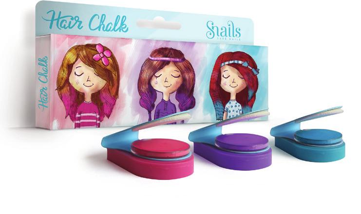 Snails Hair Chalk, offered in a pack of 3 magnificent colors, Blue,
