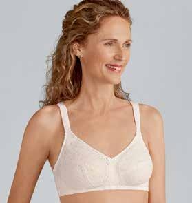 Amoena EVERYDAY permanent collection LINGERIE & SPORTS BRAS Ina SOFT CUP Full fit support up to a DDD cup Style 44136 Off White 44137 Nude Fit Average/Full Sizes 32-48 AA, A, B, C, D, DD, DDD Hooks 2