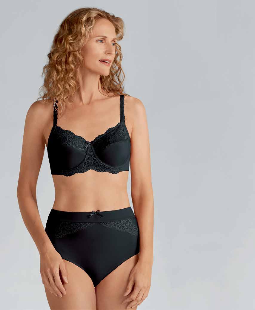 Lilly SOFT CUP Style 43910 Off White Fit Sizes Hooks Material 44207 Black Average 32-42 A, B; 34-42 C, D 2 rows: 32-38 A; 32-36 B; 34 C 3 rows: 40-42 A; 38-42 B; 36-42 C; 34-42 D 83% Nylon, 17%