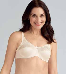 moisture wicking fabric in bra pockets NINA UNDERWIRE Full fit support up to an H cup Style 2242 Candlelight Fit Full Sizes 34-46 B, C; 32-46 D, DD; 34-46 DDD; 36-46 G, H Hook 2 rows: 34-38 B; 34-36