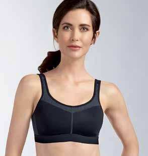 Amoena Active permanent collection Zipper Sports Bra Medium support soft cup bra Style 44070 Black Fit Average Sizes S, M, L, XL Material 82% Micro Nylon, 18% Spandex LINGERIE & SPORTS BRAS Racer