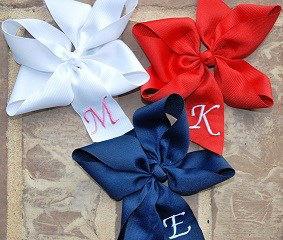 Monogrammed Hair Bows Available in