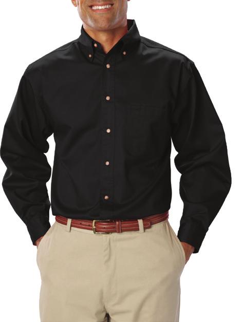 Stain resistant SHIRTS Men s & Women s Teflon Treated Twill Shirts 7217 Black 65/35 Poly-cotton blend, 6.5 oz.