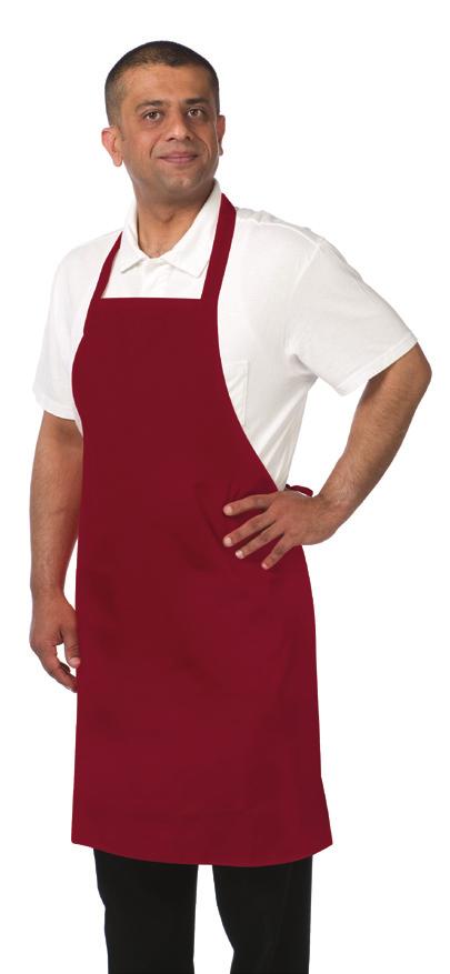 Example: 601NP-WH Utility Bib Apron This Institutional Bib Apron is a clean, no-pocket design, ideal for institutional