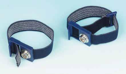 Anti allergy wrist strap with plastic backing plate to avoid any metal contact with the skin. 10mm stud. Blue.