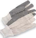 Men s PV otted anvas Gloves Provides a firm grip for materials handling, and shipping and receiving. White canvas glove with knit wrist cuff.