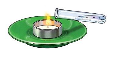 Place the tealight candle on a fireproof surface, such as a small ceramic plate. Light the candle.